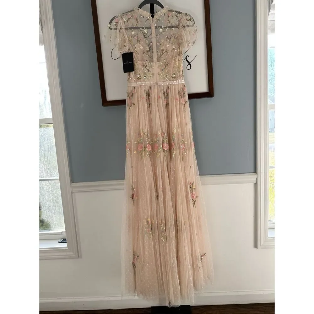 New BHLDN x NEEDLE & THREAD PETUNIA GOWN sz 0 - Picture 4 of 9